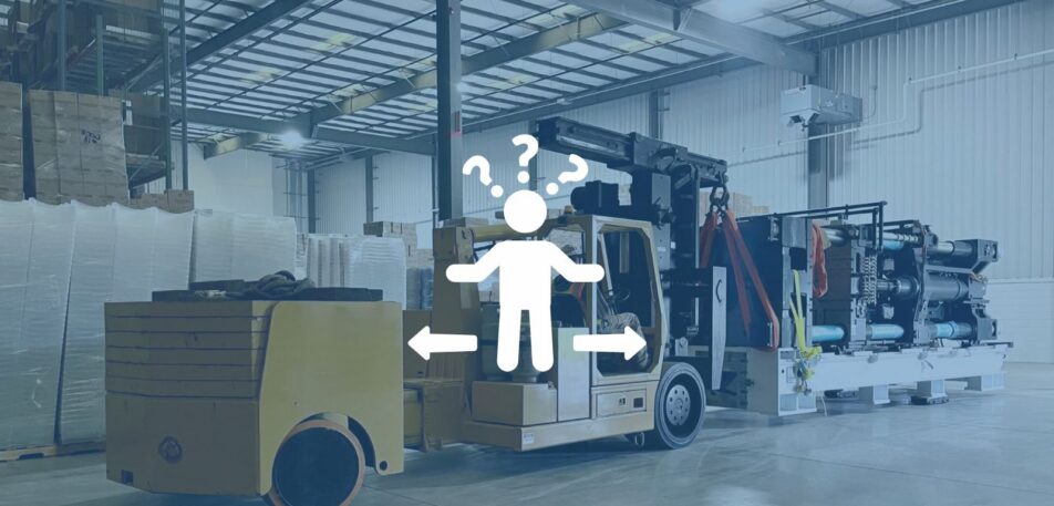 graphic about a man choosing the right heavy equipment moving company in Texas